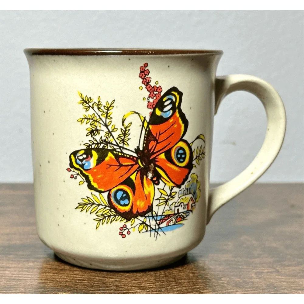 Vintage Viking Stoneware Butterfly Tea Coffee Mug Replacement